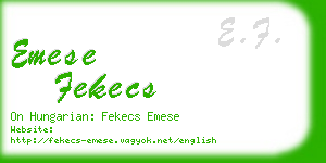 emese fekecs business card